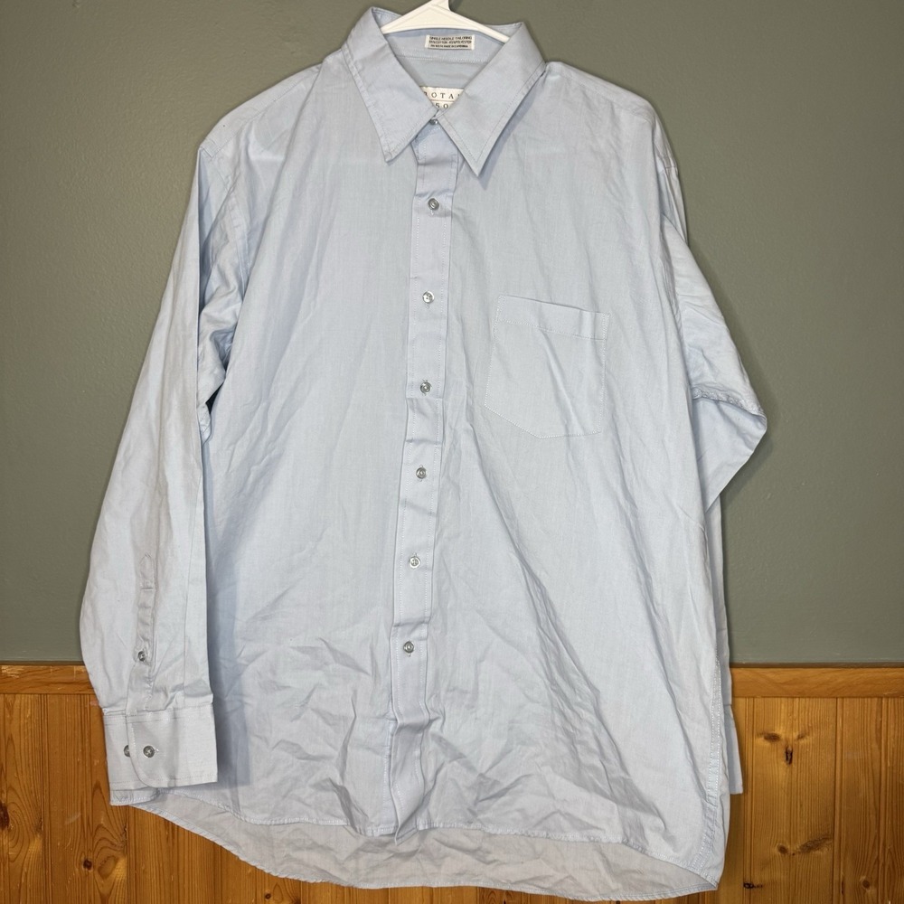 Botany 500 Shirt Mens 16.5 32/33 Blue Long Sleeve Button‎ Up
